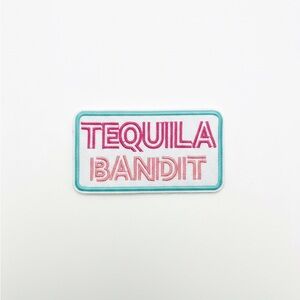 Tequila Bandit Embroidered Patch 2.25x4 Pink + Teal